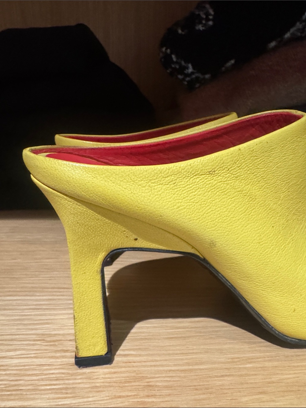 Simon Miller Yellow Leather Square-Toe Mule Heels - Picture 11 of 11
